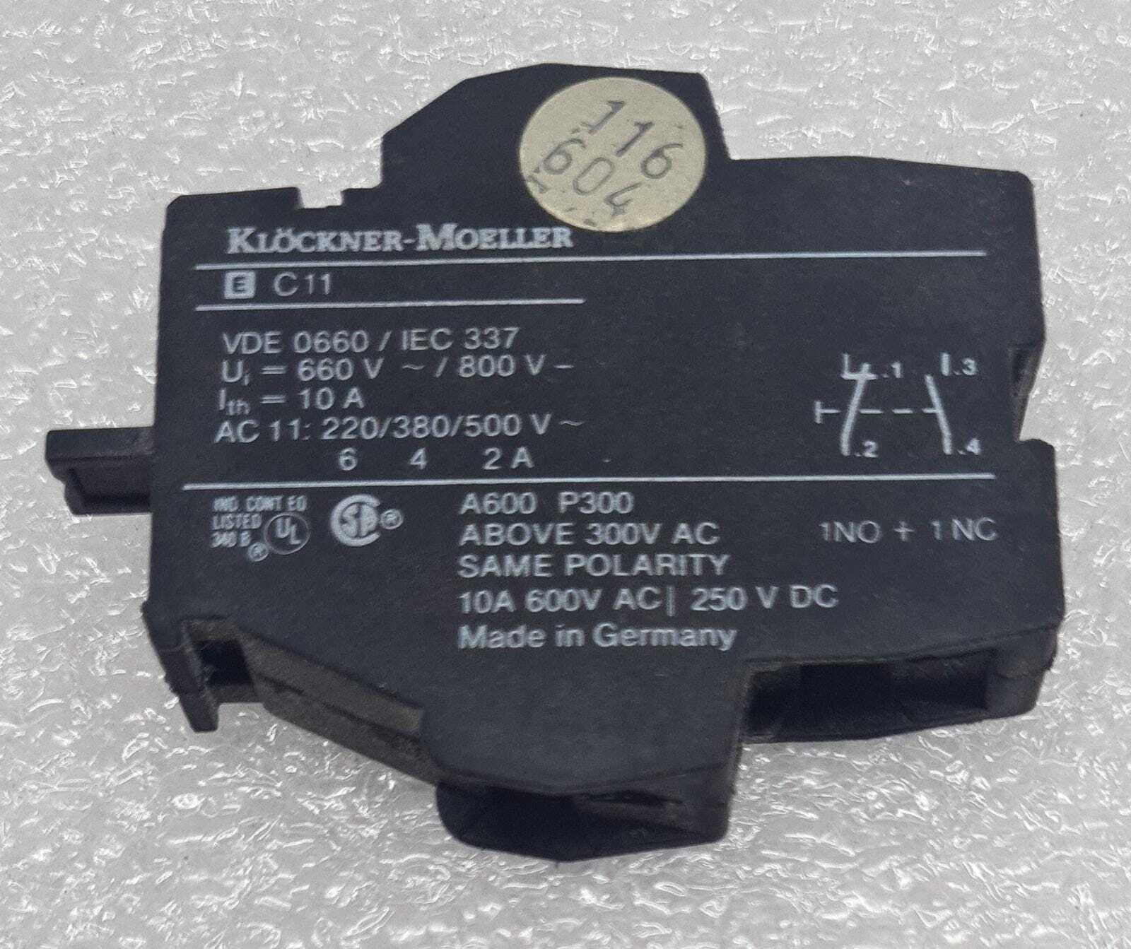 [LOT OF 14] KLOCKNER MOELLER CONTACT BLOCK E C11 VDE 0660 IEC 337