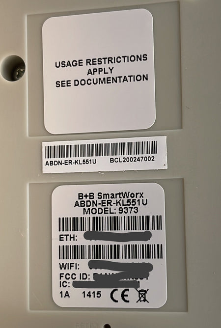 B+B SmartWorx ABDN-ER-KL551U Model 9373 industrial Ethernet communication device