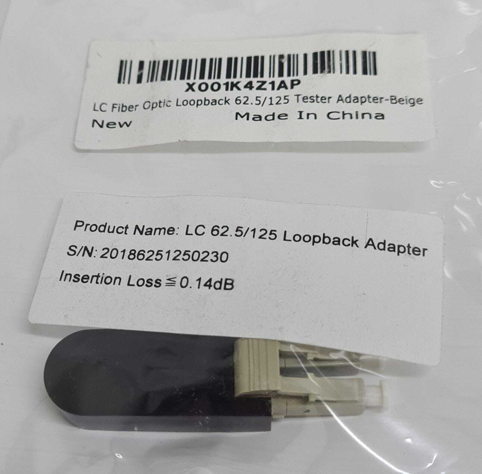[LOT OF 4] NEW - LC Fiber Optic Loopback 62.5/125 Tester Adapter