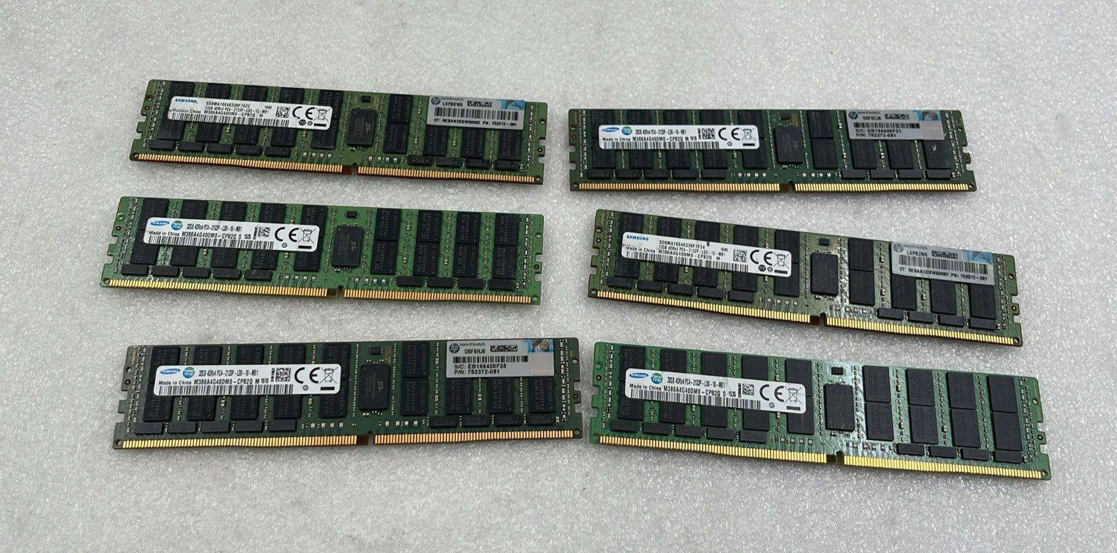 [LOT 6] SAMSUNG 32GB 4DRx4 PC4-2133P M386A4G40DM0-CPB2Q DDR4 RAM HP 752372-081