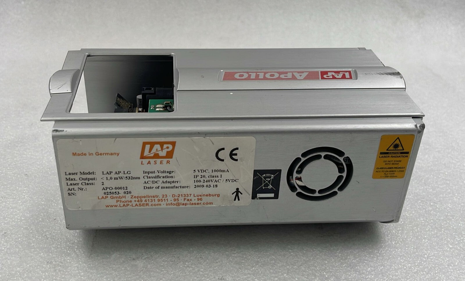 Lap Apollo Laser LAP AP-LG APO-00012 5VDC 1000mA  **AS IS