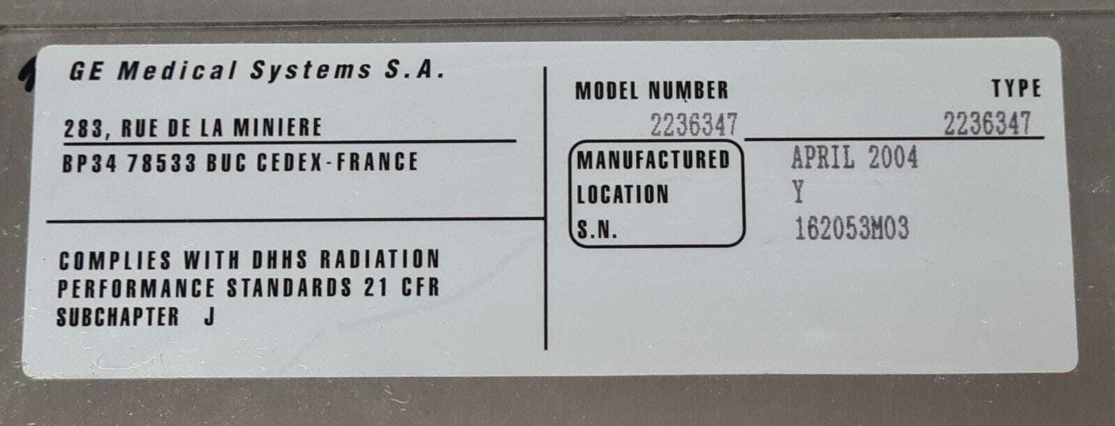 GE Mammography Senographe Cassette Holder 2236347 DMR+ 18x24