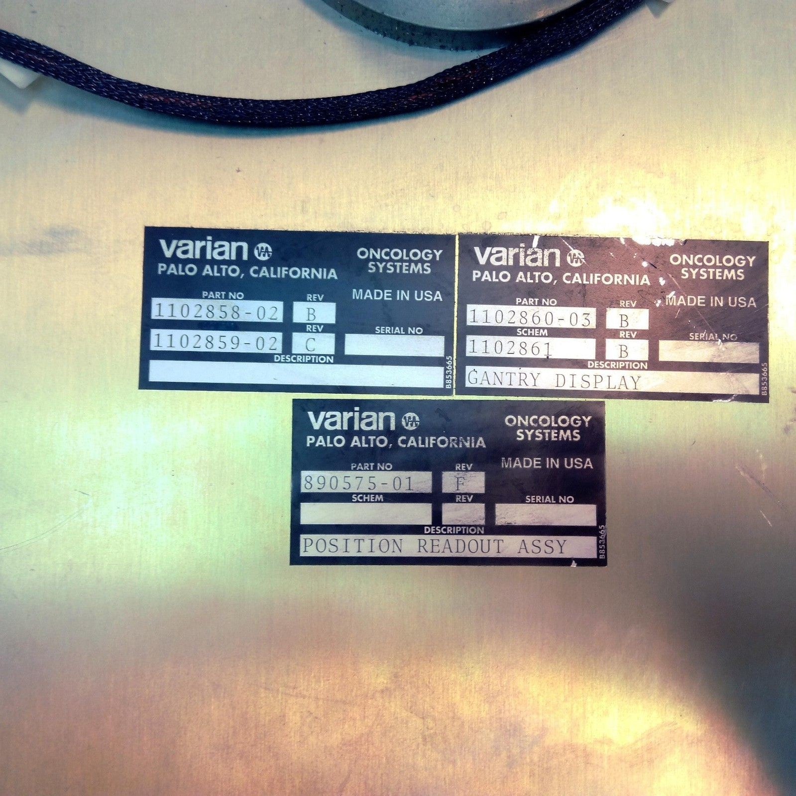 Varian Oncology Systems Gantry Display 1102860-03  Position Readout 890575-01