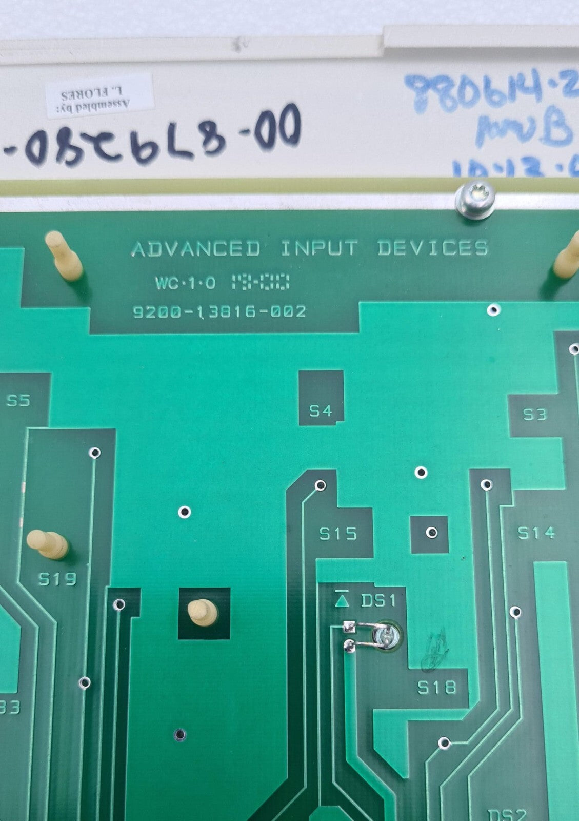 ADVANCED 00-881000-02/A USER INTERFACE KEYPAD ASSY 9370-01139-003