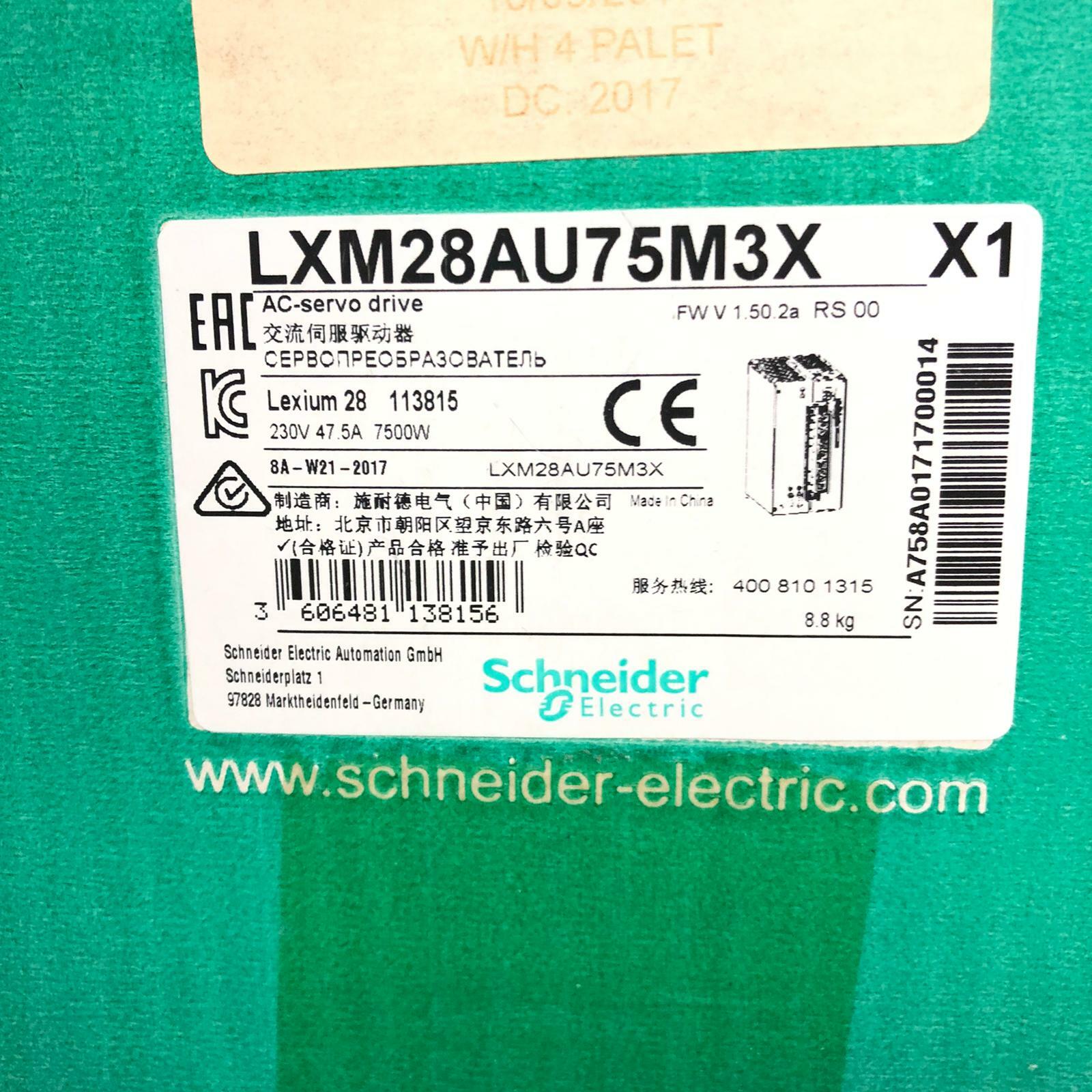 [NEW] SCHNEIDER Lexium 28 113815 AC Servo Drive LXM28AU75M3X 230V 47.5A 7500W