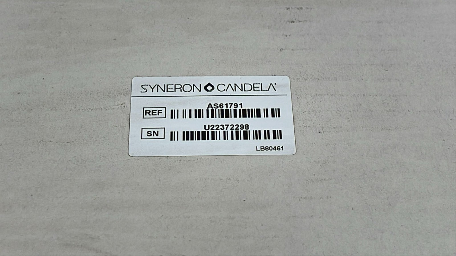 Syneron Candela AS61791 PCB label close-up