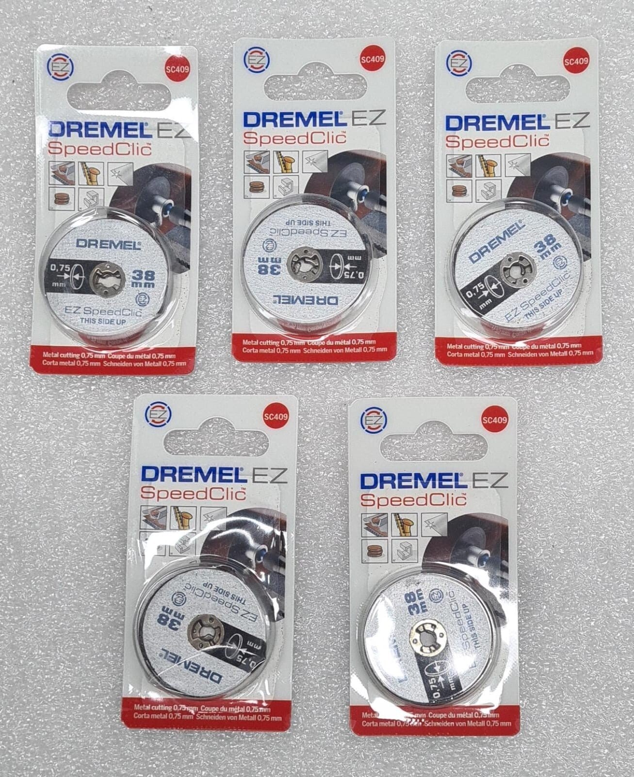 [LOT 5] NEW - DREMEL EZ SC409 SpeedClic Metal Cutting 2615S409JB Kit 5x Discs