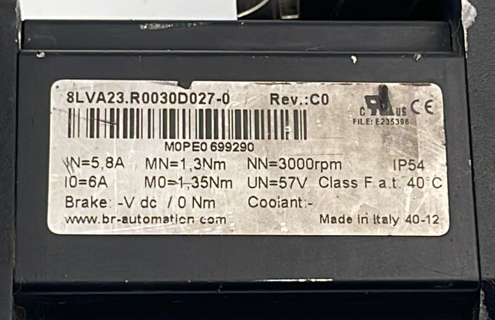 B&R Automation 8LVA23.R0030D027-0 Synchronous Servo Motor