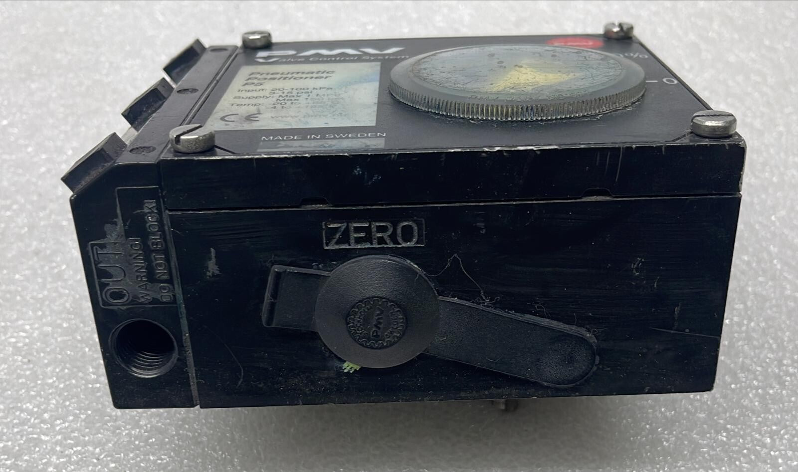 PMV PNEUMATIC POSITIONER P5 S/N 310742 20-100kPa 3-15 psi **AS IS