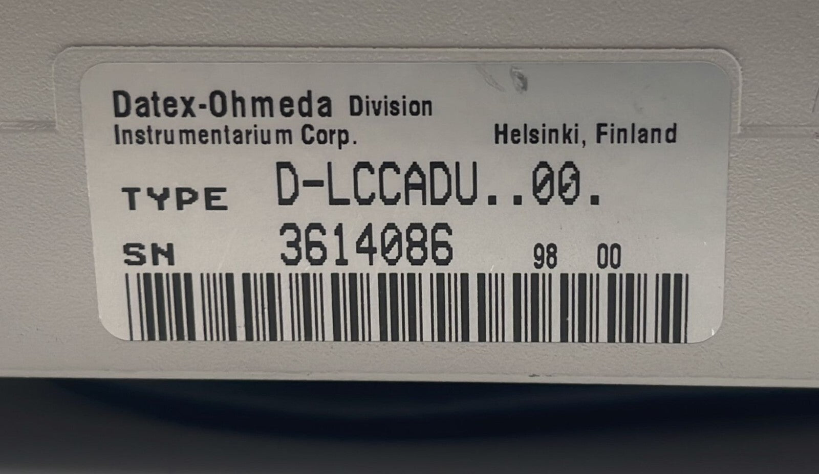 Datex-ohmeda AS/3 Monitor D-LCCADU..00.