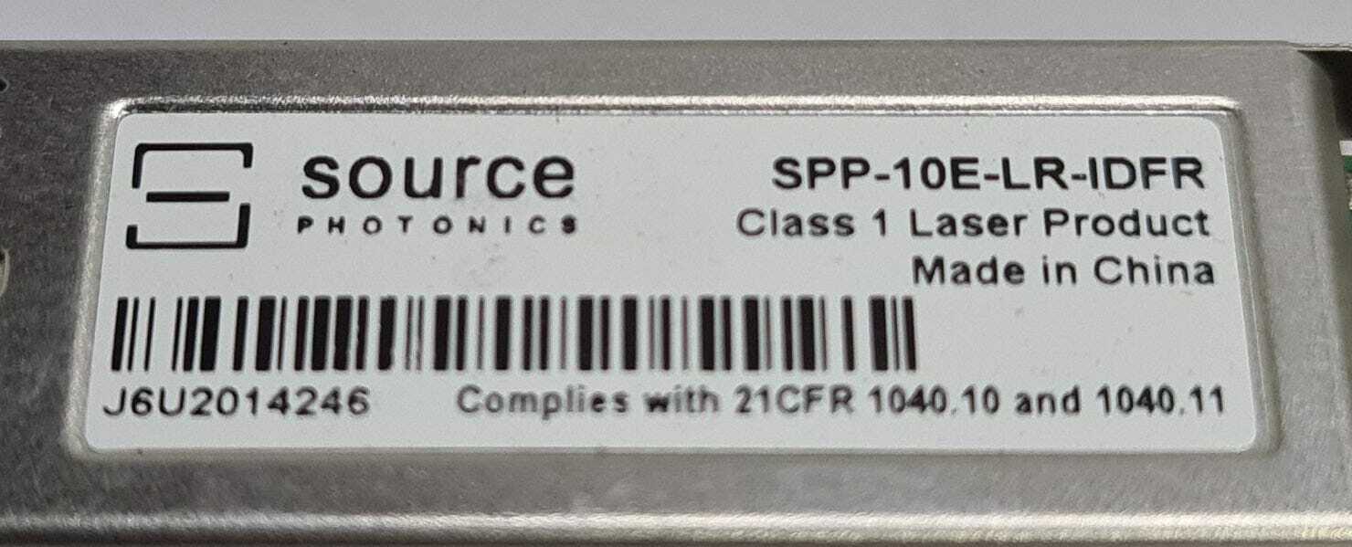 Source Photonics SPP-10E-LR-IDFR 10G 10km SFP Transceiver