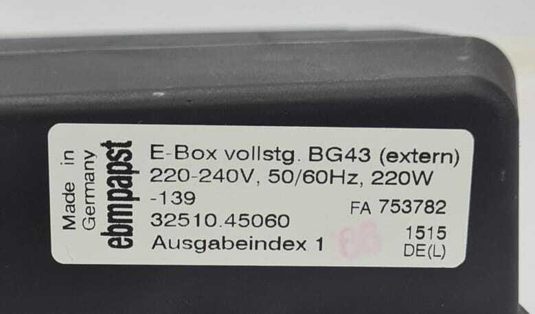 EBMPAPST E-Box Vollstg. BG43 ( Extern ) 220-240V 50-60Hz 220W 32510.45060