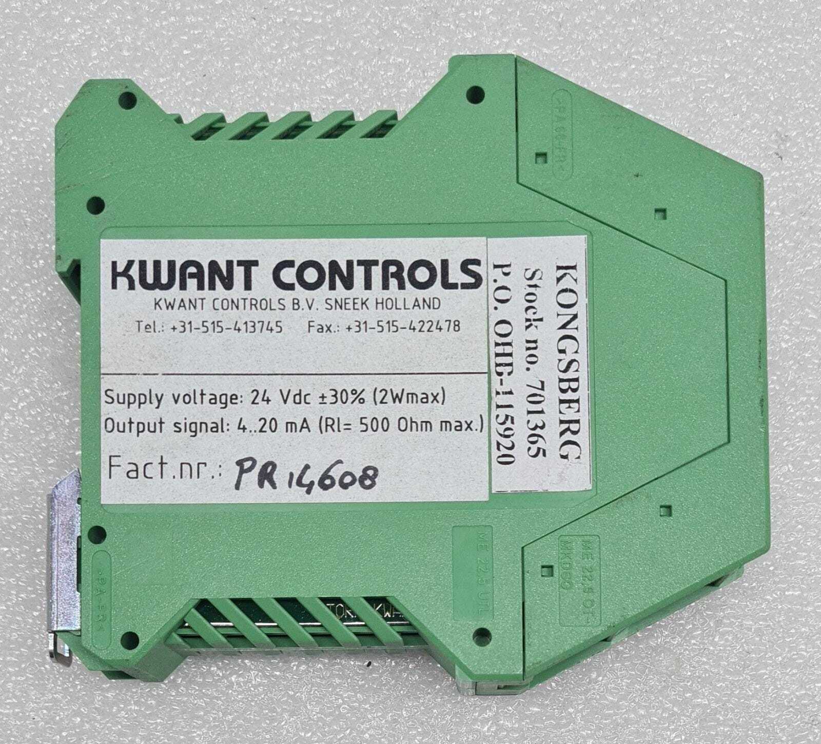 KWANT Controls 51002997 Converter Power Supply 701365 OHB-115920