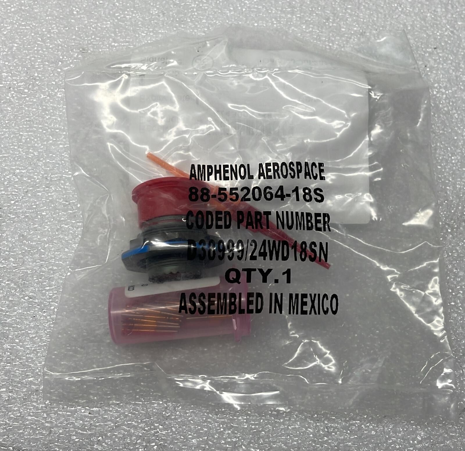 [LOT OF 5] Amphenol D38999/24WD18SN Position Circular Connector Kit