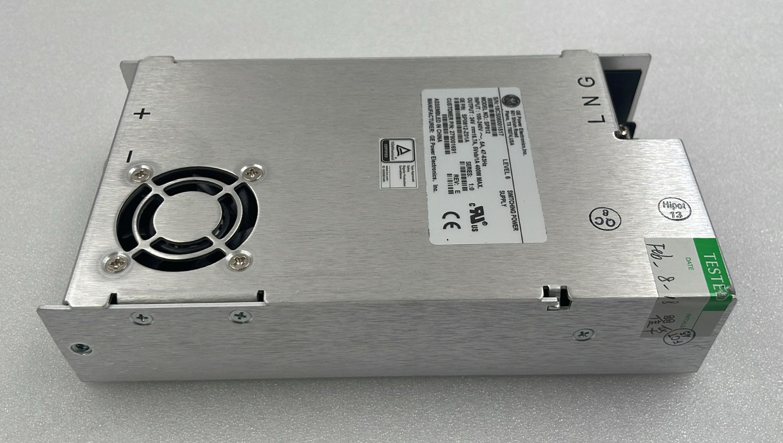 GE SP812 industrial power supply bottom enclosure view