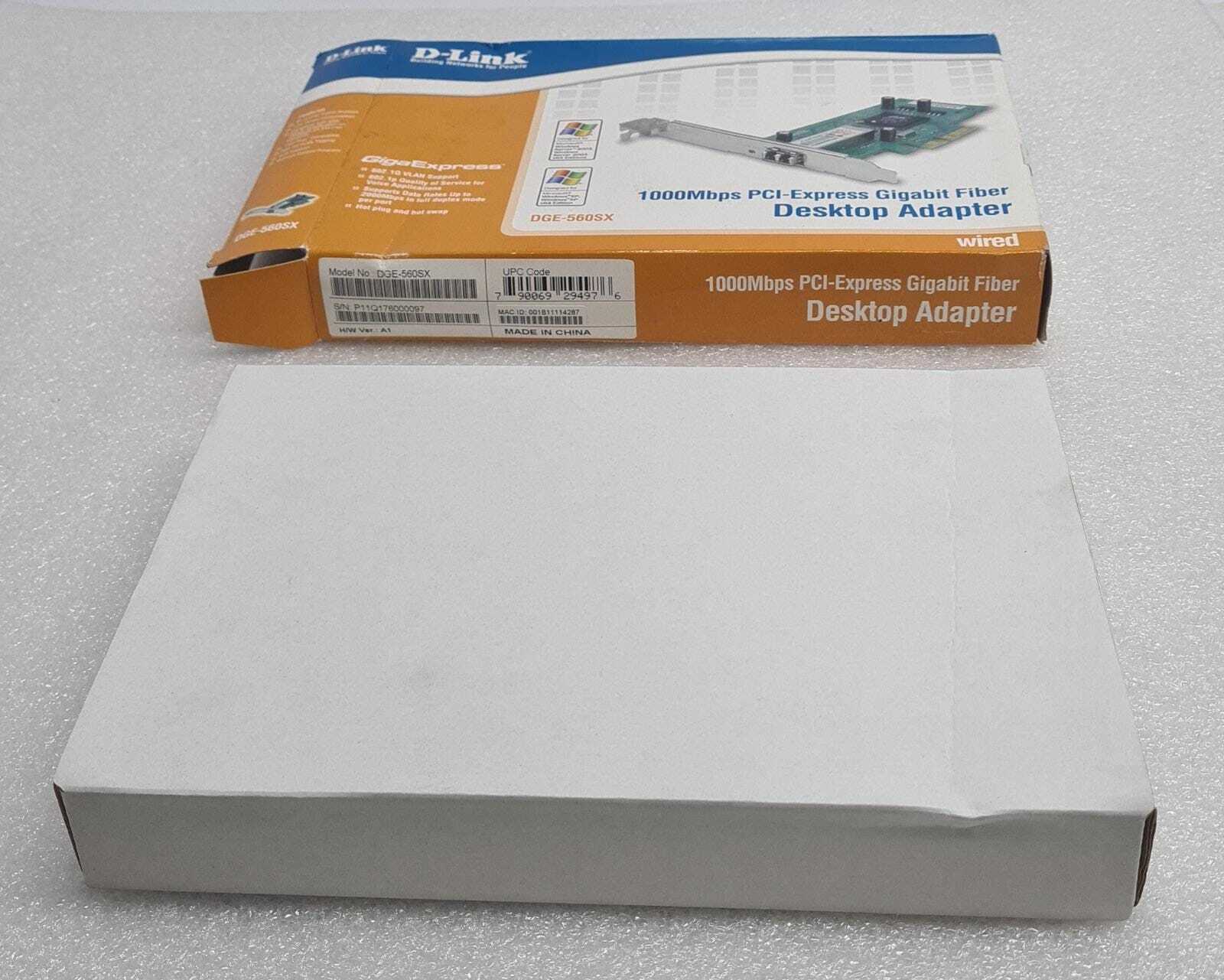 NEW - D-Link DGE-560SX 1000MBPS PCI‑Express Gigabit Fiber Desktop Adapter