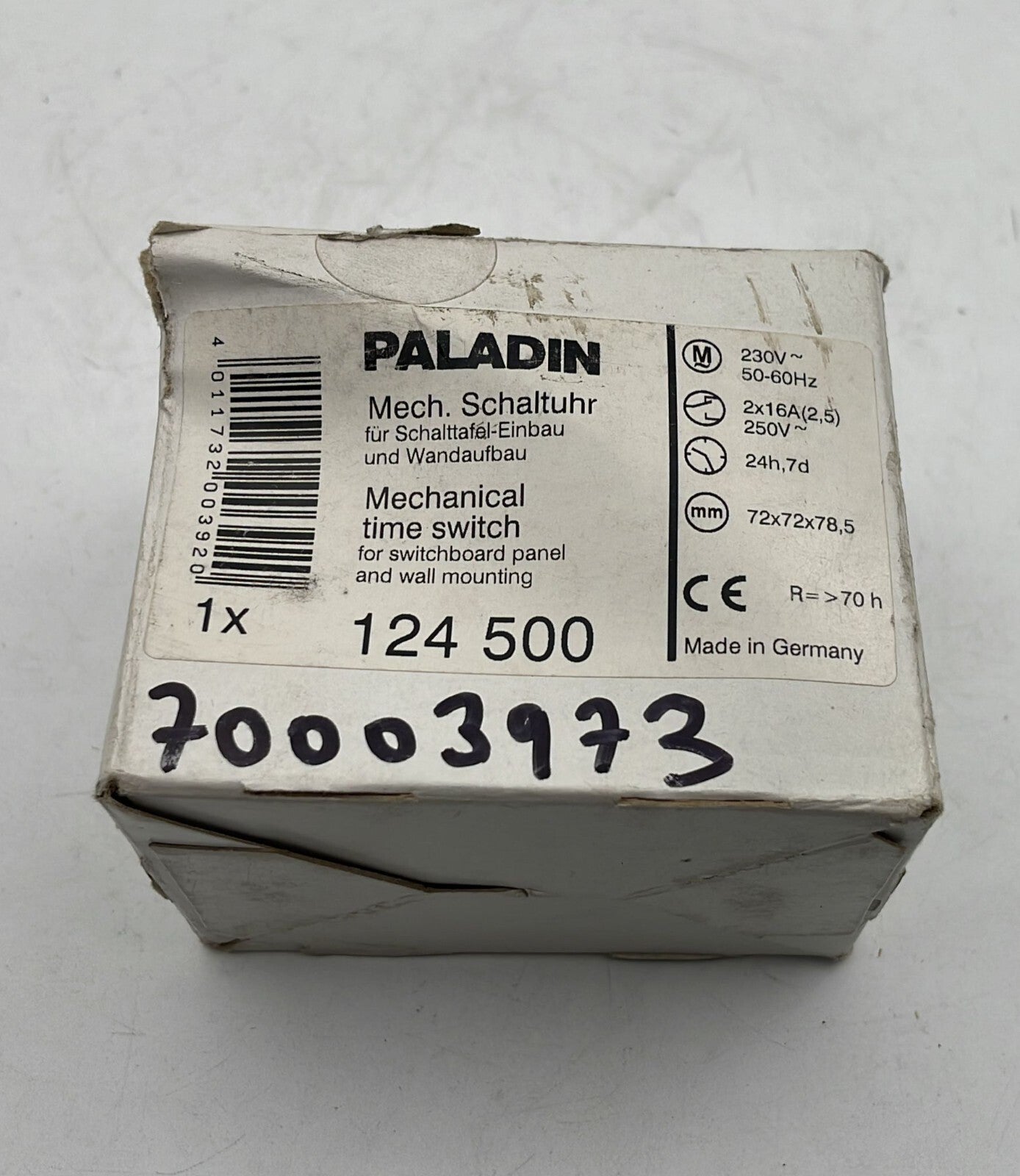 PALADIN LANFER GMBH 124 500 Mechanical time switch 230V 50 / 60Hz