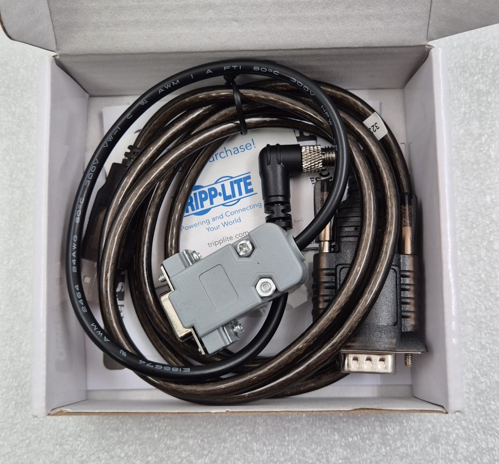 LOT 8- TRIPP-LITE FTDI USB to Serial Adapter Cable W/ COM Retention U209-005-COM
