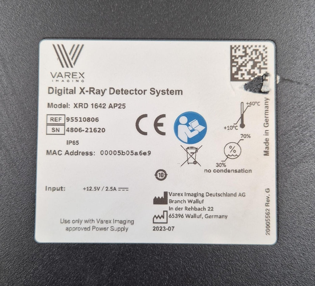 VAREX IMAGING XRD 1642 AP25 95510806 Digital Detector System 56X50 cm 1505978