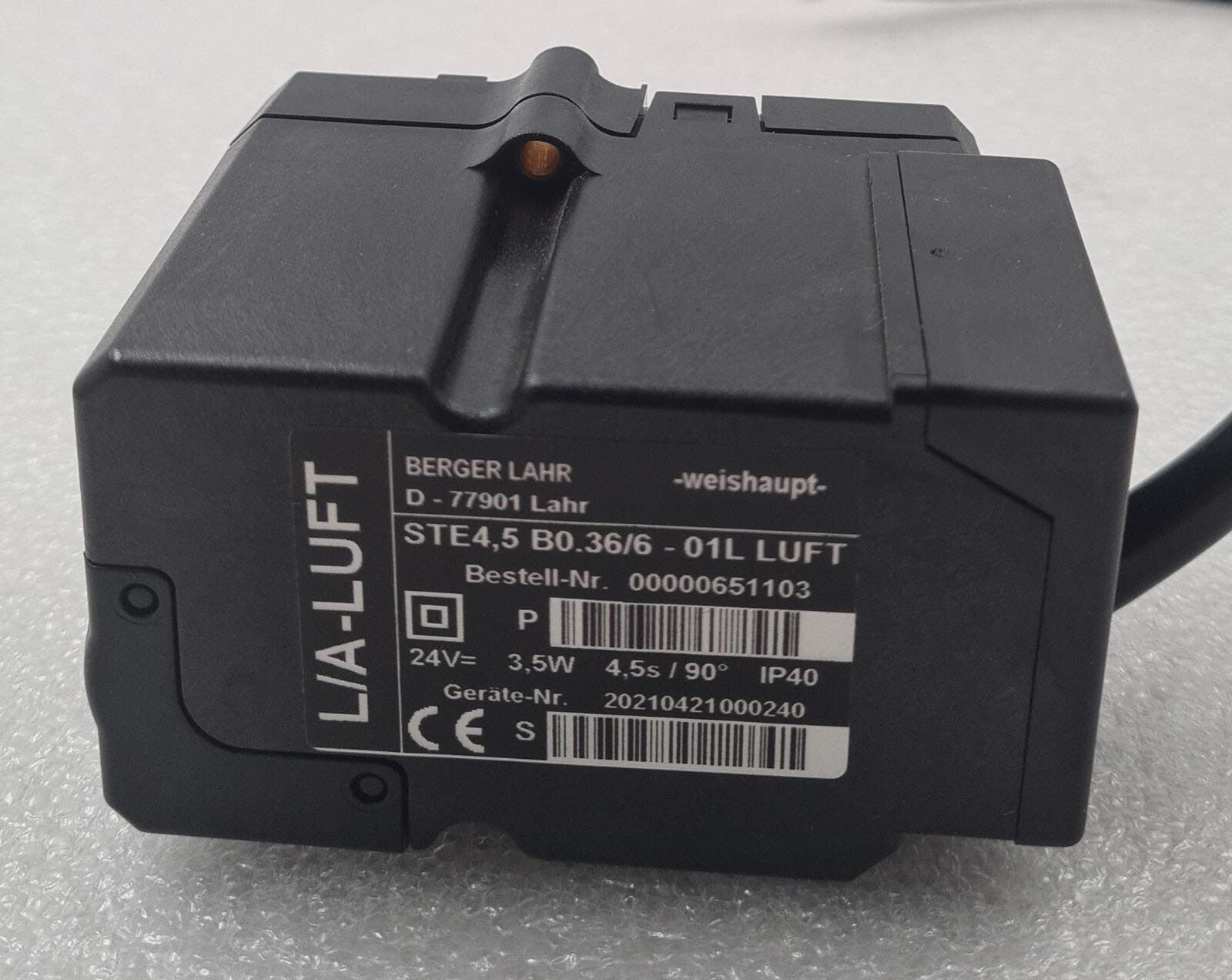 Berger Lahr L/A-LUFT STE4,5 B0.36/6-01L LUFT 24V 3.5W Weishaupt 00000651103