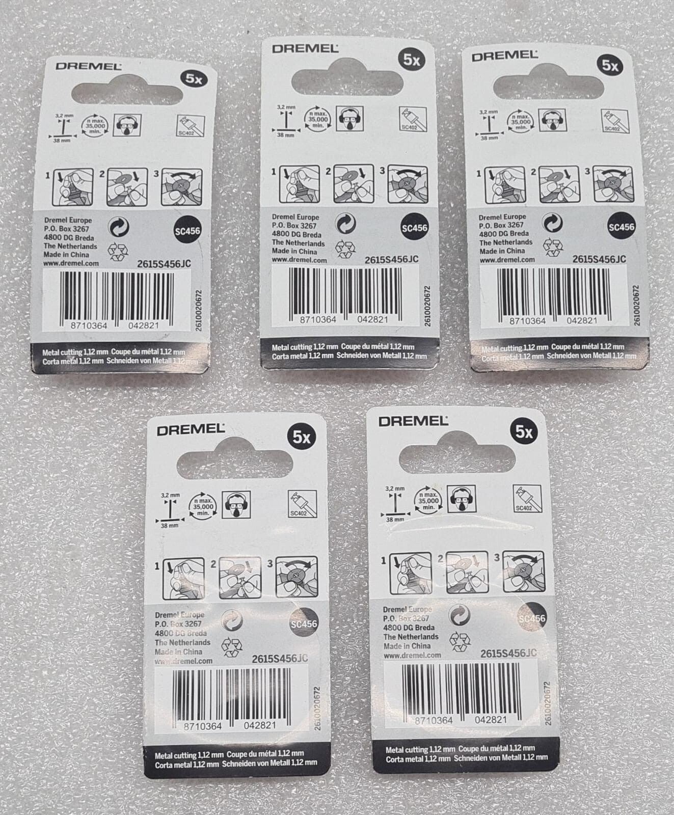 [LOT 5] NEW - DREMEL EZ SC456 SpeedClic Metal Cutting 2615S456JC Kit 5x Discs
