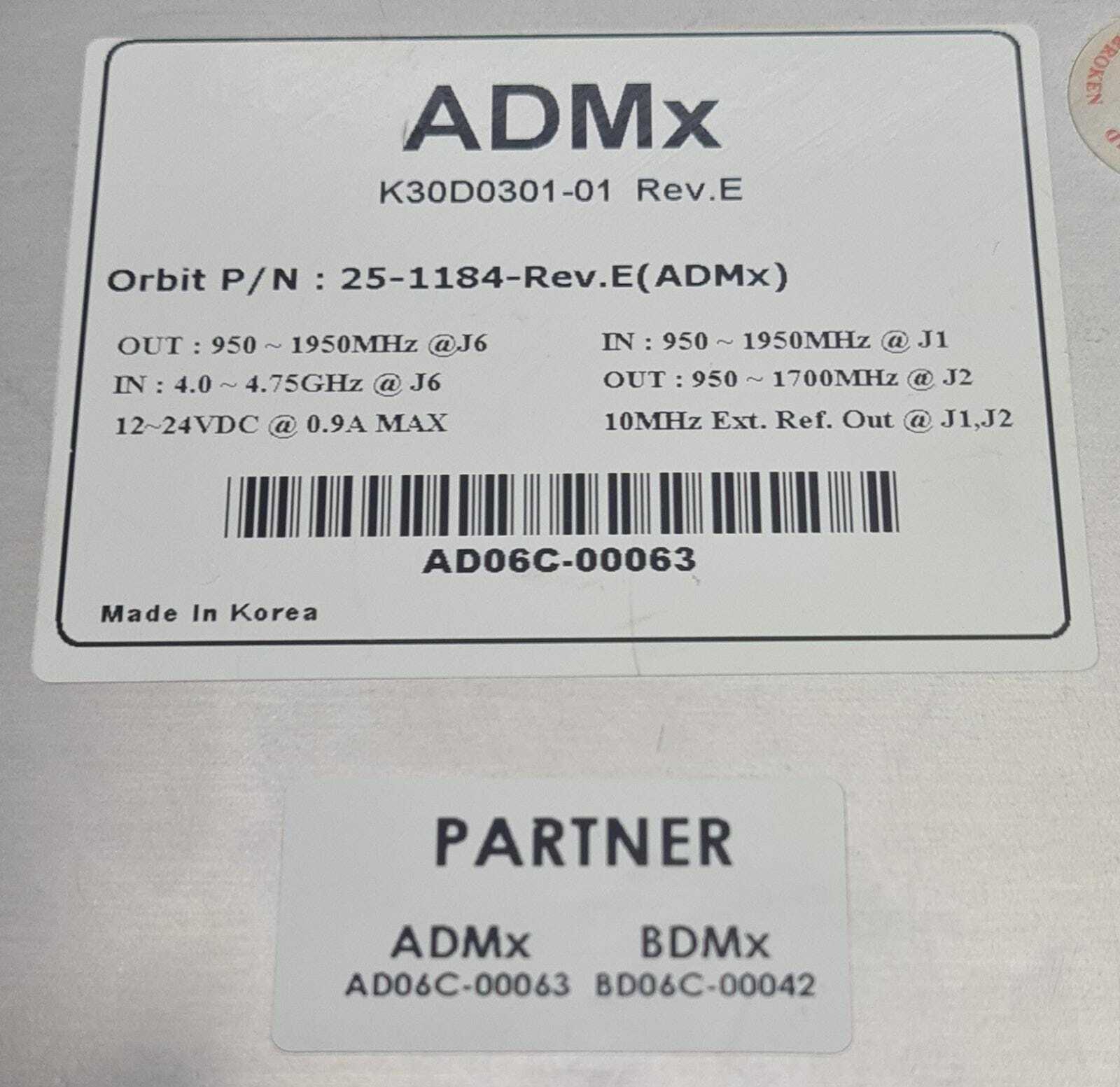 ORBIT Marine ADMX 25-1184-Rev. E K30D0301-01 For AL-7103/7107 & Ocean TRX