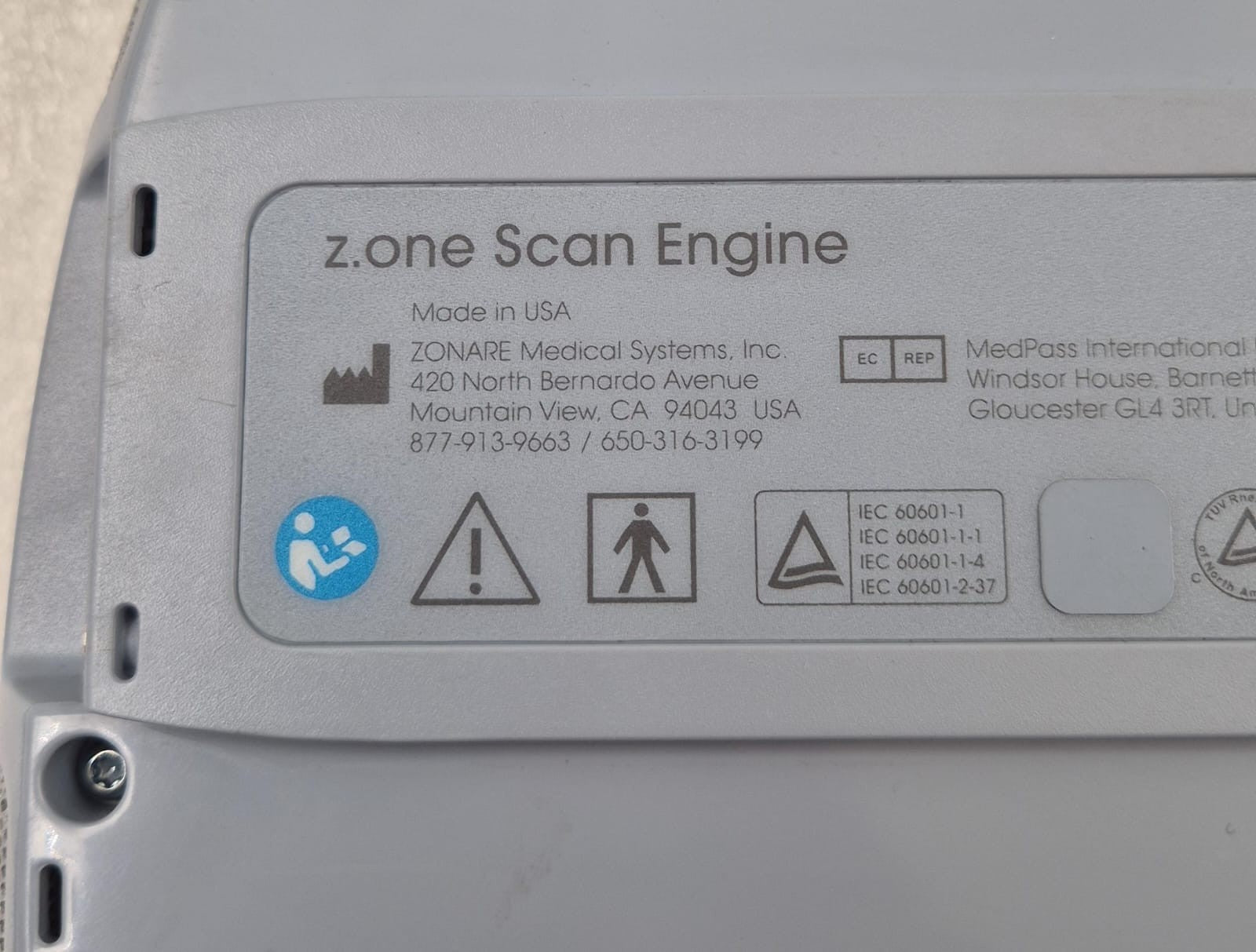 ZONARE Z.One Scan Engine 82001-00 Portable Diagnostics Ultrasound Console System