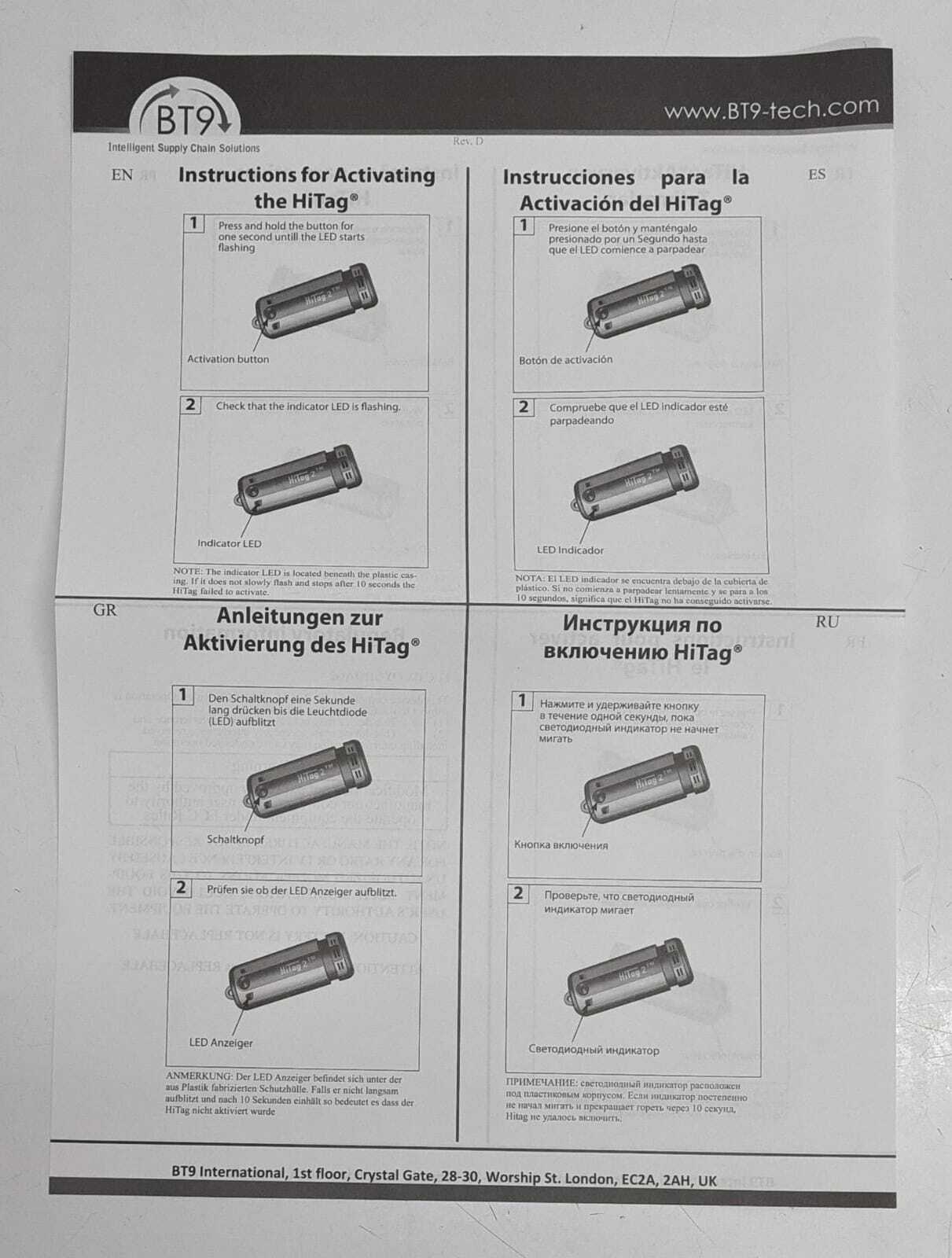 [LOT OF 50] NEW - Xsense BT9 HiTag2 L-F T-20-T2-L4-S0 Temperature and Humidity