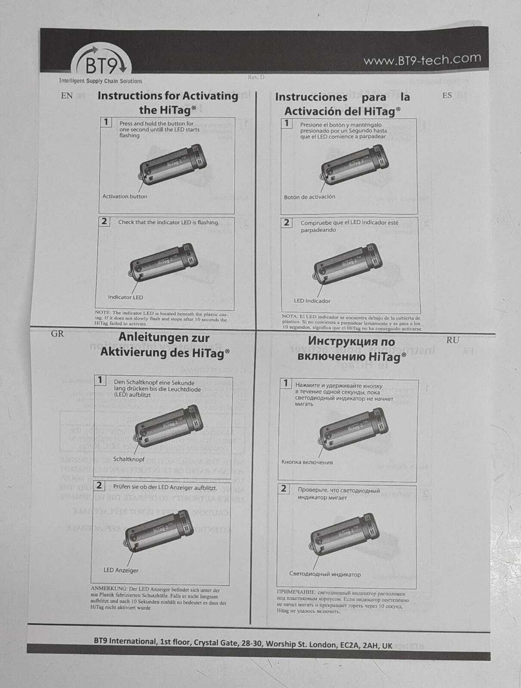 [LOT OF 50] NEW - Xsense BT9 HiTag2 L-F T-20-T2-L4-S0 Temperature and Humidity