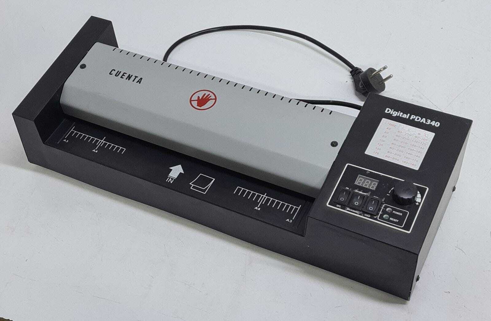 CUENTA Laminator Machine Digital PDA340 40-175u A3/A4 Hot & Cold 220-240V