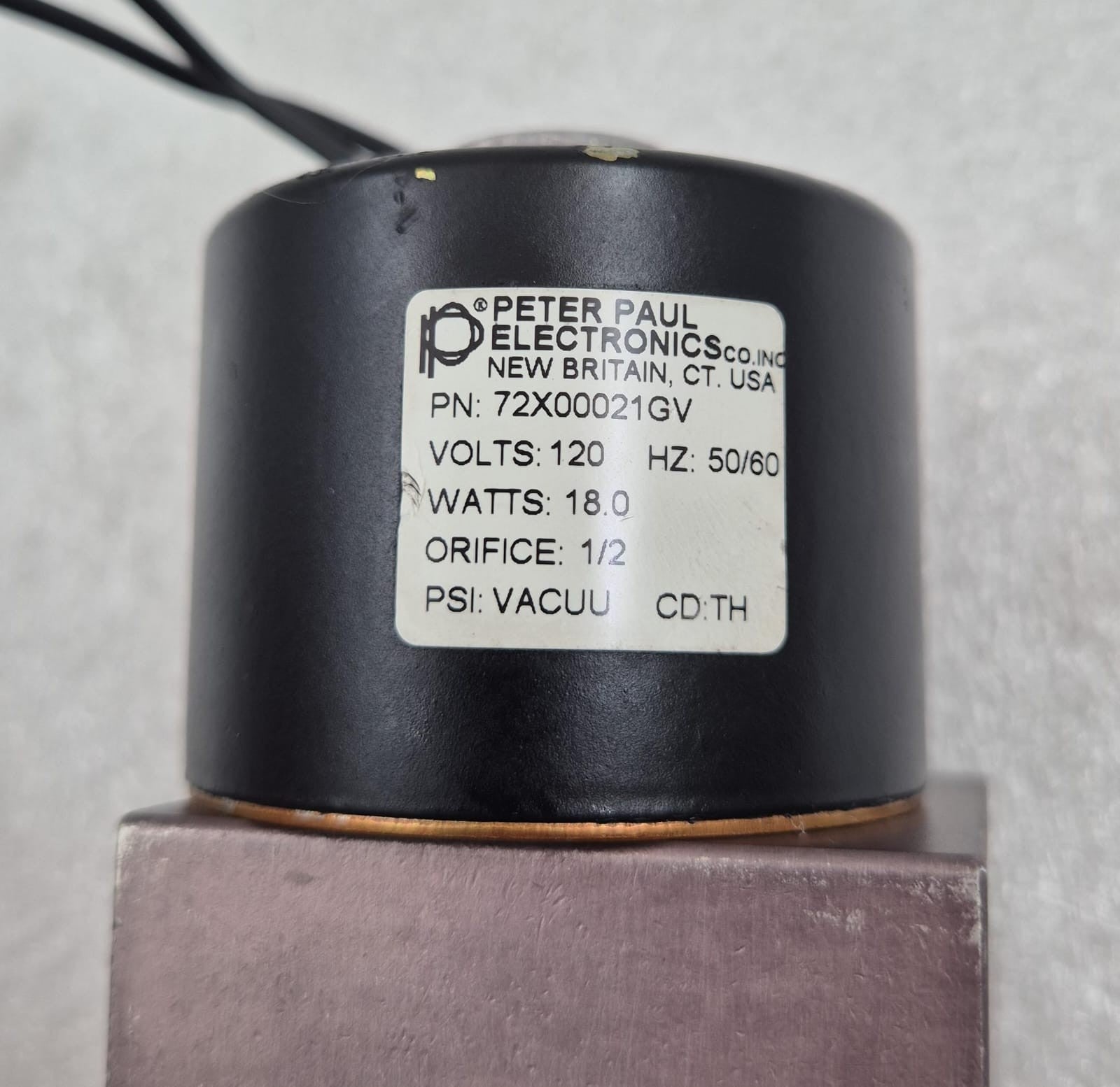 PETER PAUL 72X00021GV Oil Return Solenoid Valve 1/2 ORIFICE 120V 18W