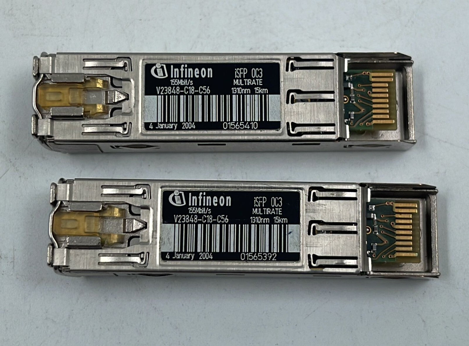 [LOT OF 2] Infineon iSFP 0C3 MULTIRATE 1310nm 15kn V23848-C18-C56