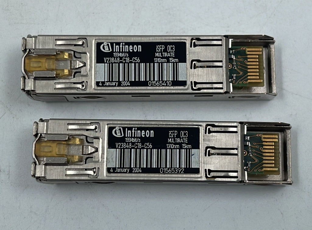 [LOT OF 2] Infineon iSFP 0C3 MULTIRATE 1310nm 15kn V23848-C18-C56