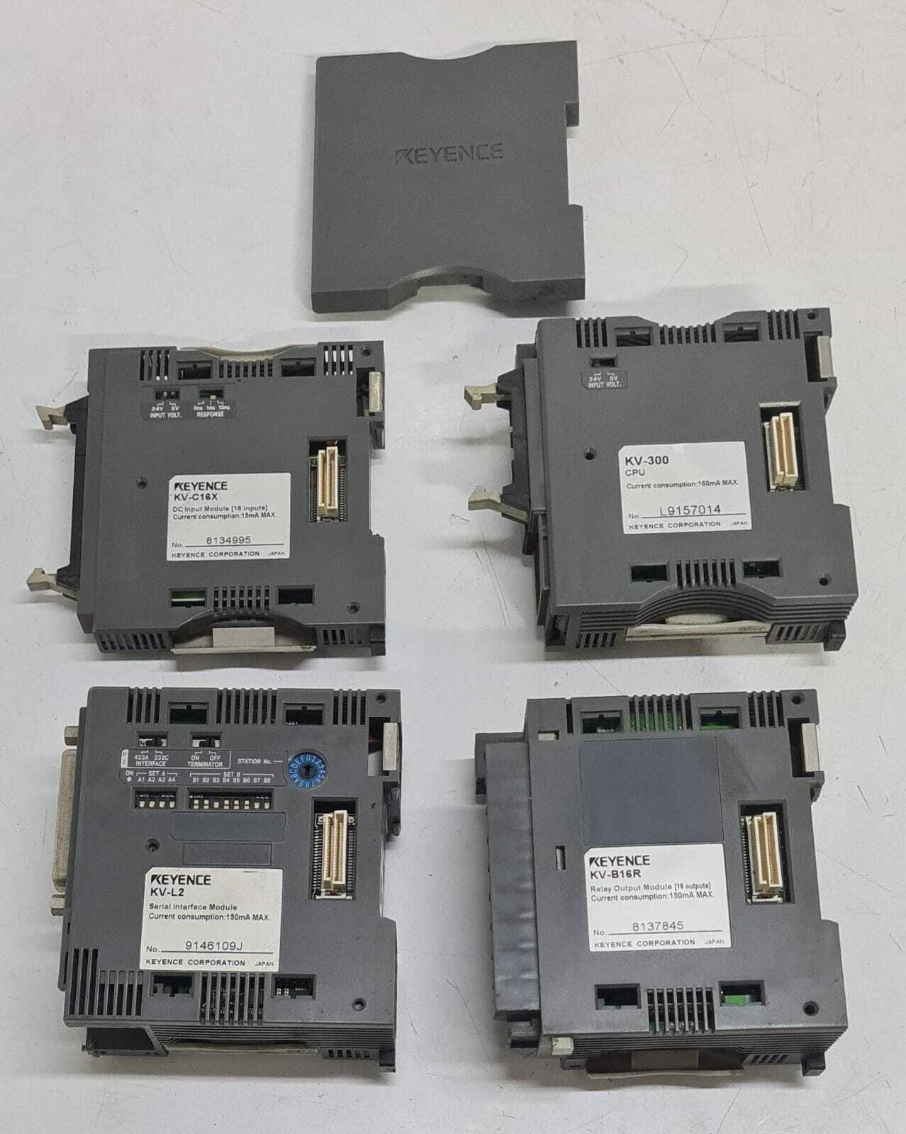 Keyence KV-B16R KV-300 CPU KV-C16X Input KV-L2 Relay Output module - AS IS