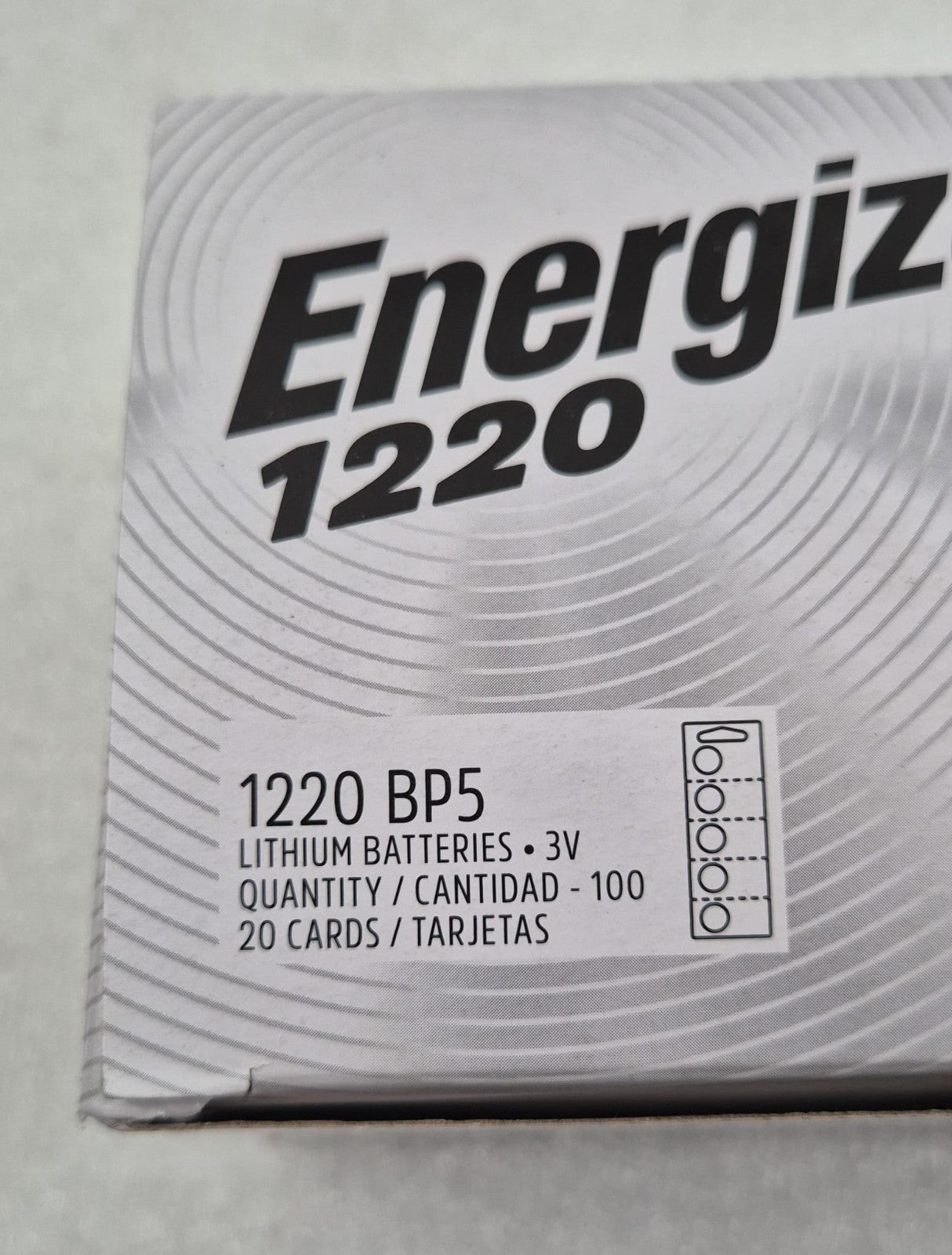 [LOT 59] PACK 5 UNITS - Energizer ECR 1220 CR1220 Lithium 3V Battery Cell *NEW*