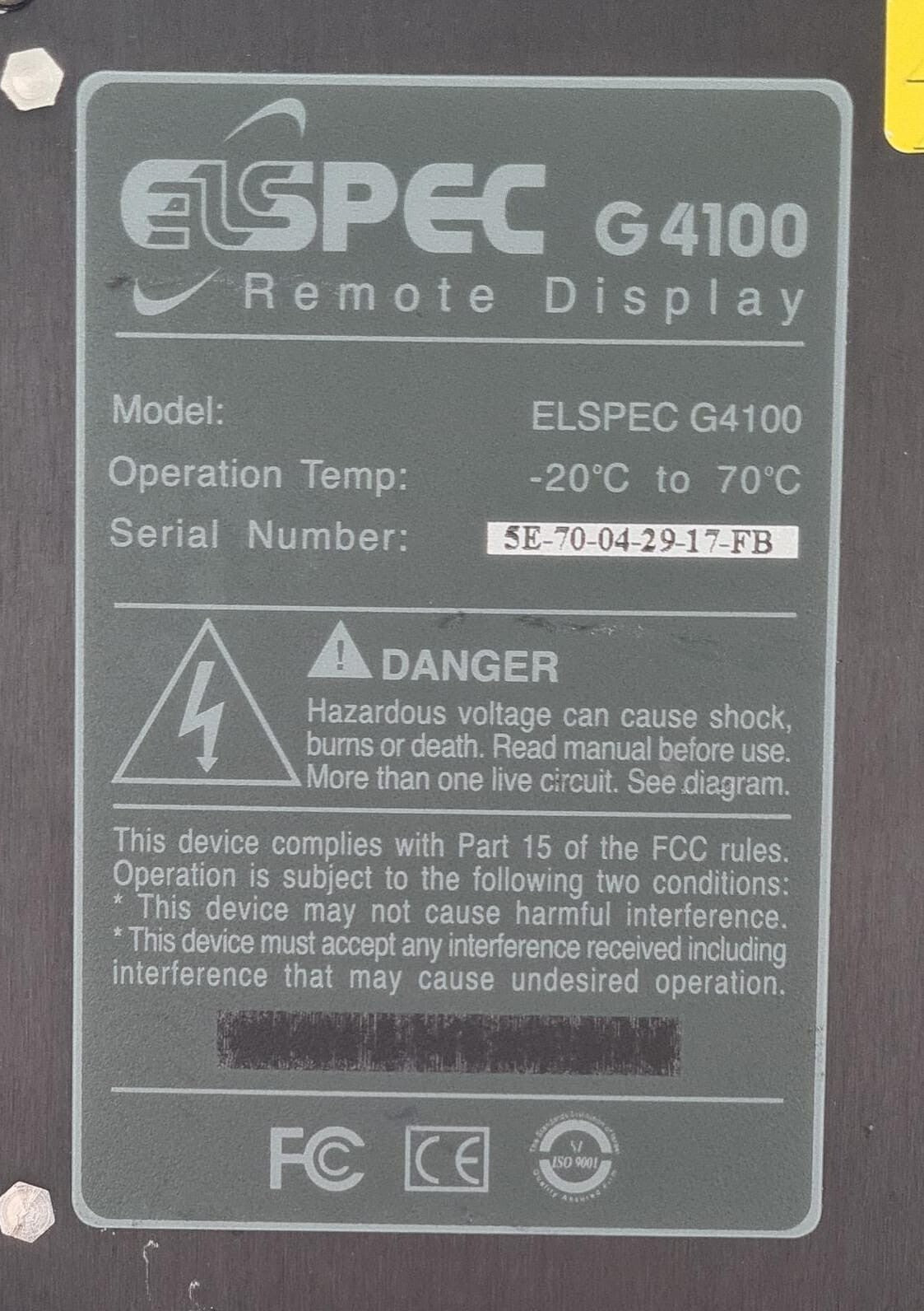 ELSPEC G4100 Remote Display