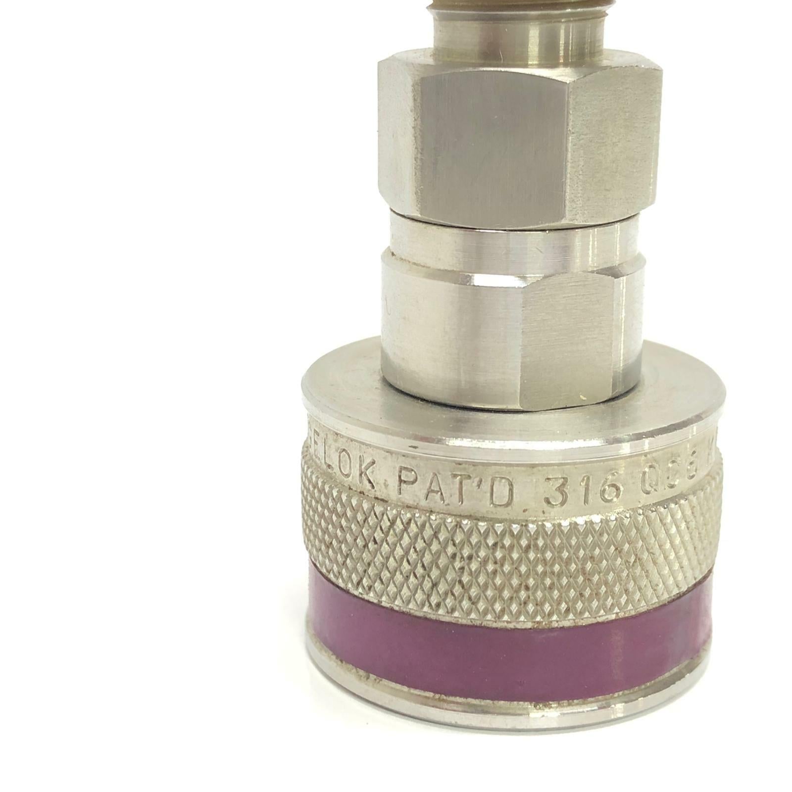 [LOT OF 8] Swagelok Qc6 Key 7 Ss 316 Quick Connect Stem Fitting