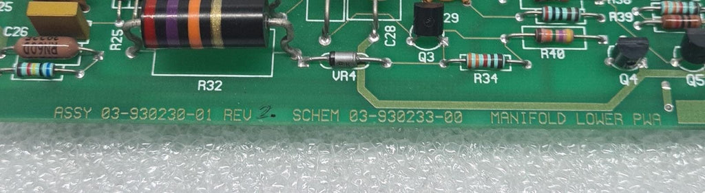 Varian Saturn GCMS 2000 Manifold Lower PWA 03-930230-01 SCHEM 03-930233-00 Board