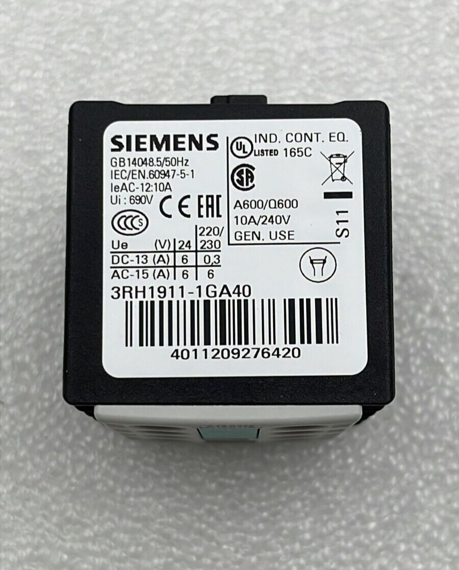 [LOT OF 11] Siemens 3RH1911-1GA40 Auxiliary Contact Block