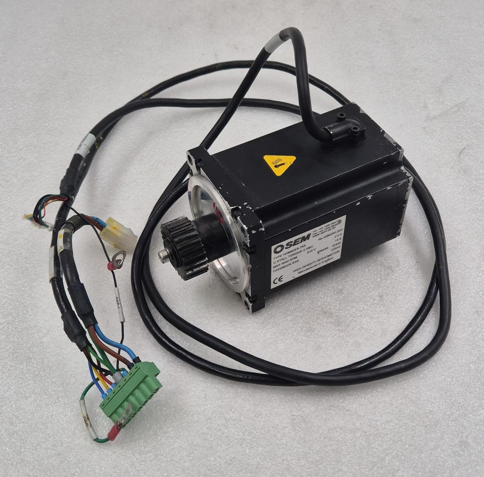 SEM HDM82E8-76S high density AC servo motor 8000 RPM 2.3Nm 610V