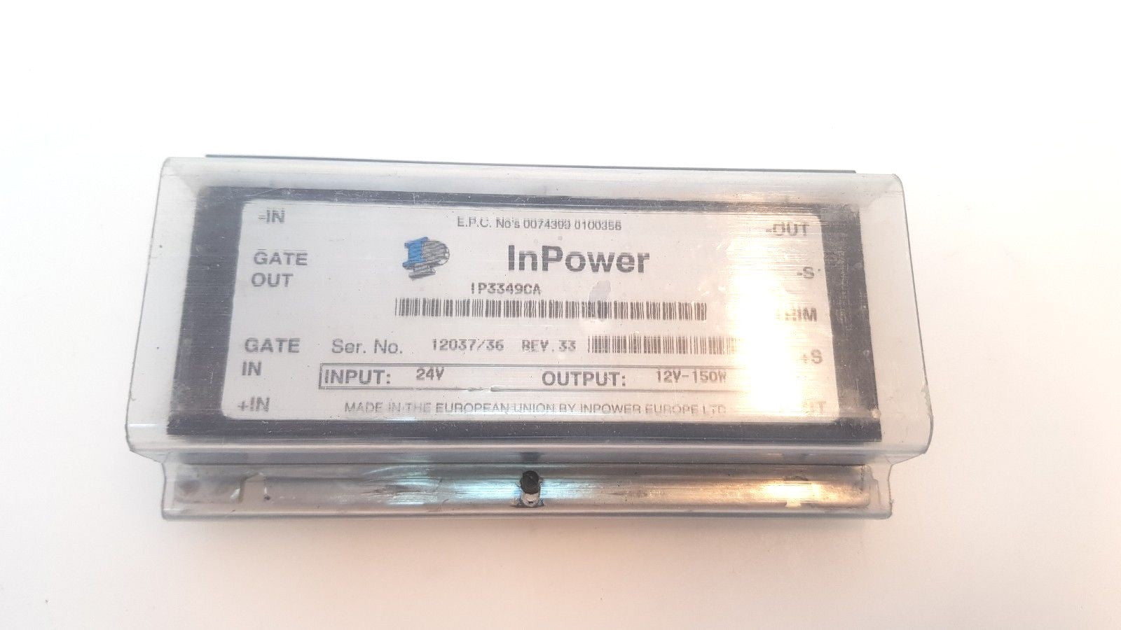 InPower IP3349CA CONVERTER INPUT 24V Output 12V - 150W E.P.C 0074399 0100356