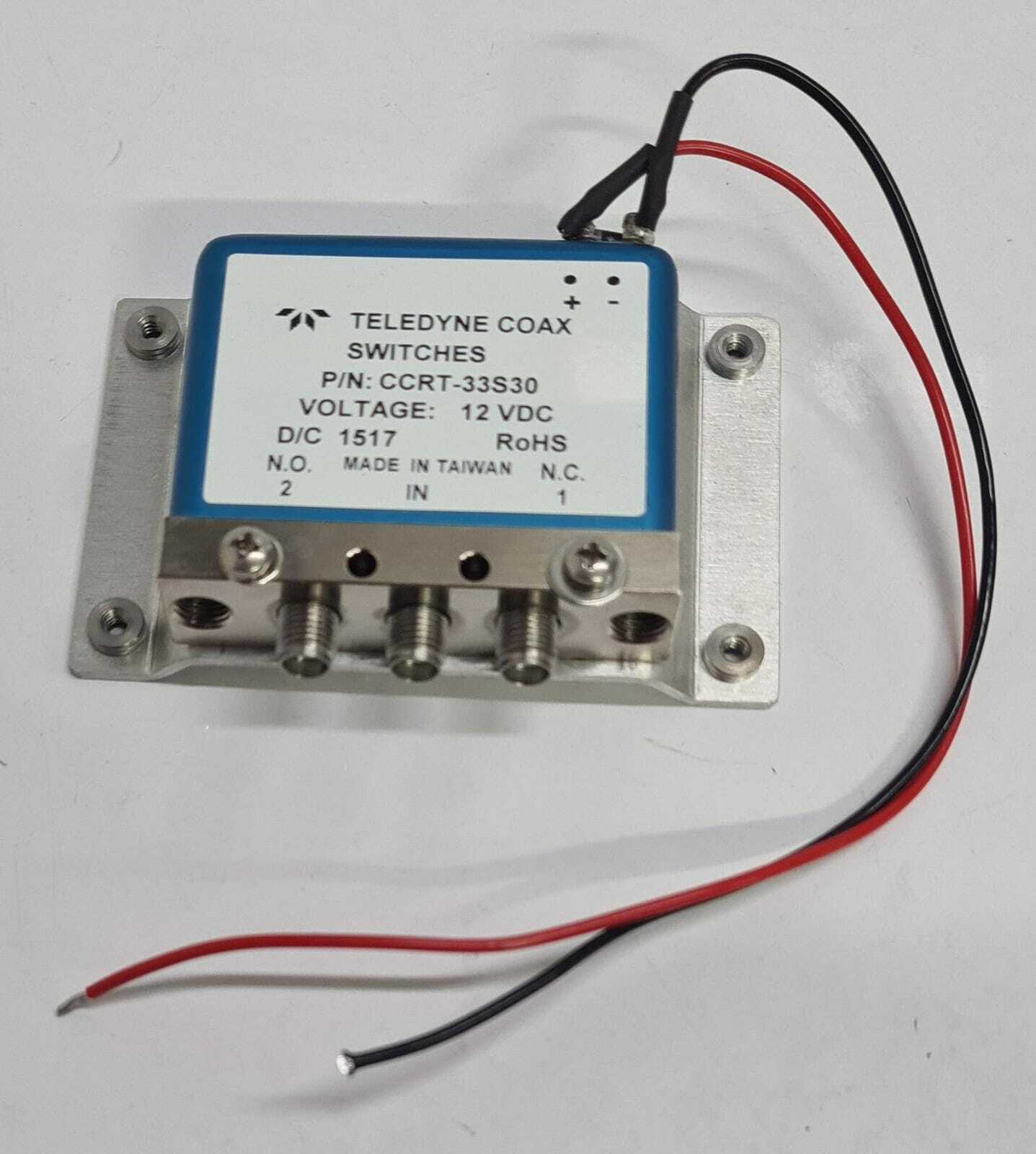 Teledyne CCRT-33S30 12 VDC RF microwave coaxial switch