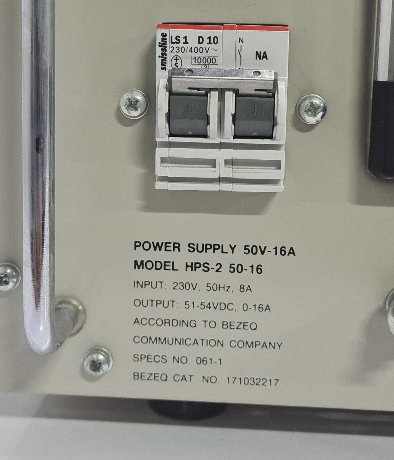 GAMATRONIC ELECTRONIC HPS-2 50-16 POWER SUPPLY 50V-16A / BEZEQ 17103221