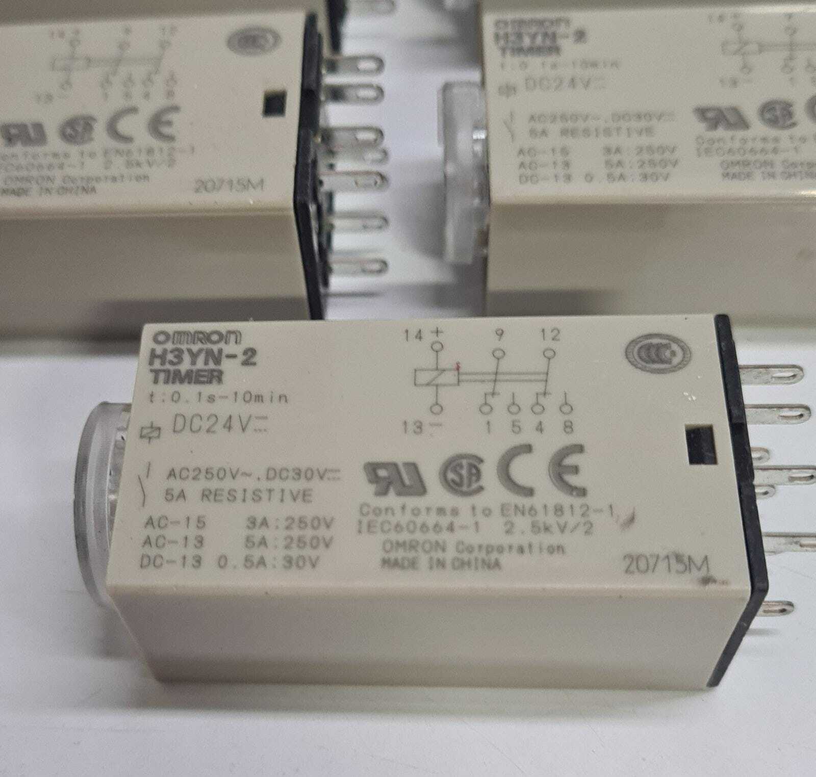 [LOT OF 5] OMRON H3YN-2 4547648117968 GB14048 Timer Relay 24 vdc