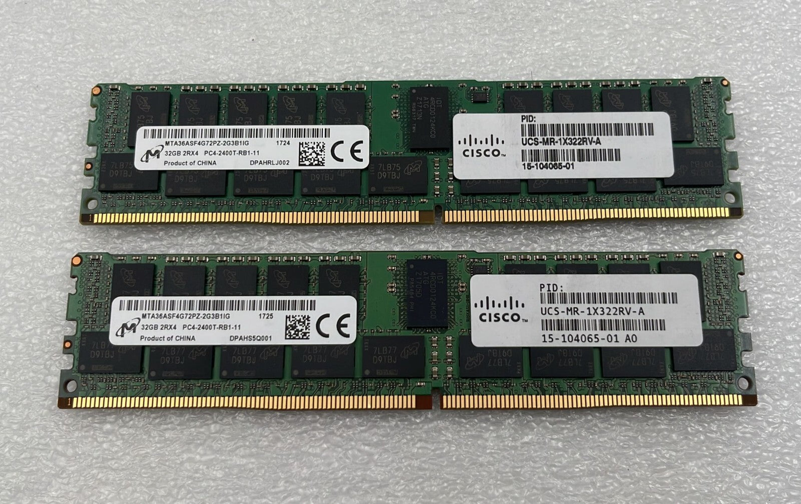 Micron 32GB DDR4 ECC RDIMM server memory module PC4-2400T