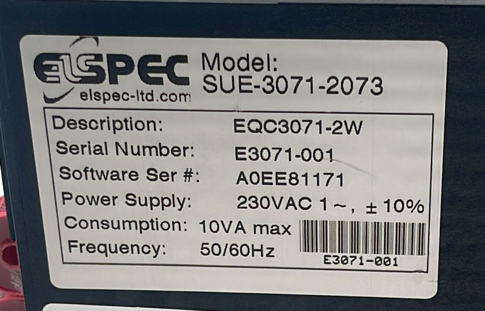 Elspec EQC3071-2W Power Supply Equalizer  SUE-3071-2073 230v 50/60 Hz **AS IS