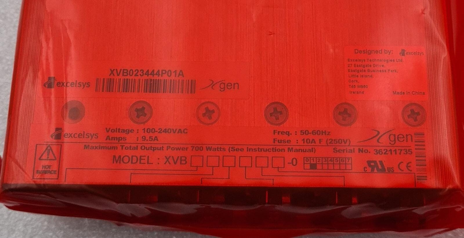 NEW - EXCELSYS XVB Power Supply XVB023444P01A