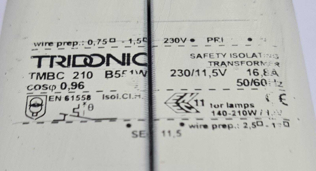 TRIDONIC TMBC 210 B551W 230/11,5V 16,8A conventional transformer for FLEX TMDC00