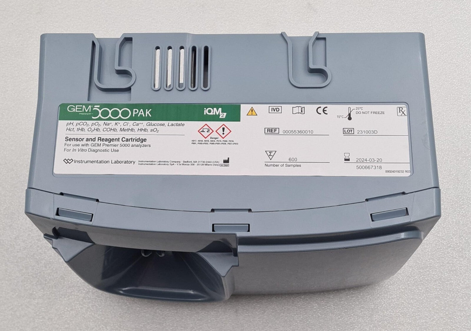 GEM 5000 PAK cartridge label close-up