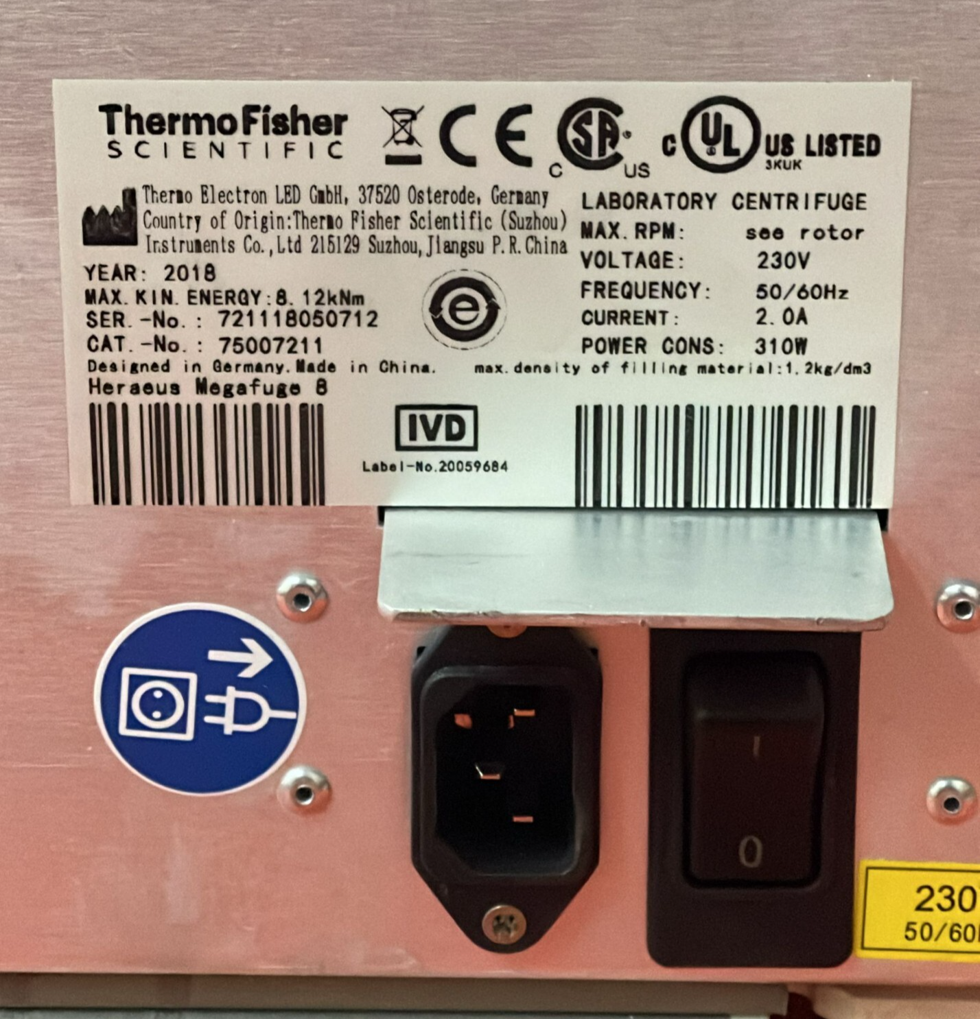 Thermo Scientific Lid Lock 70903020 for Heraeus Megafuge 8 Laboratory Centrifuge